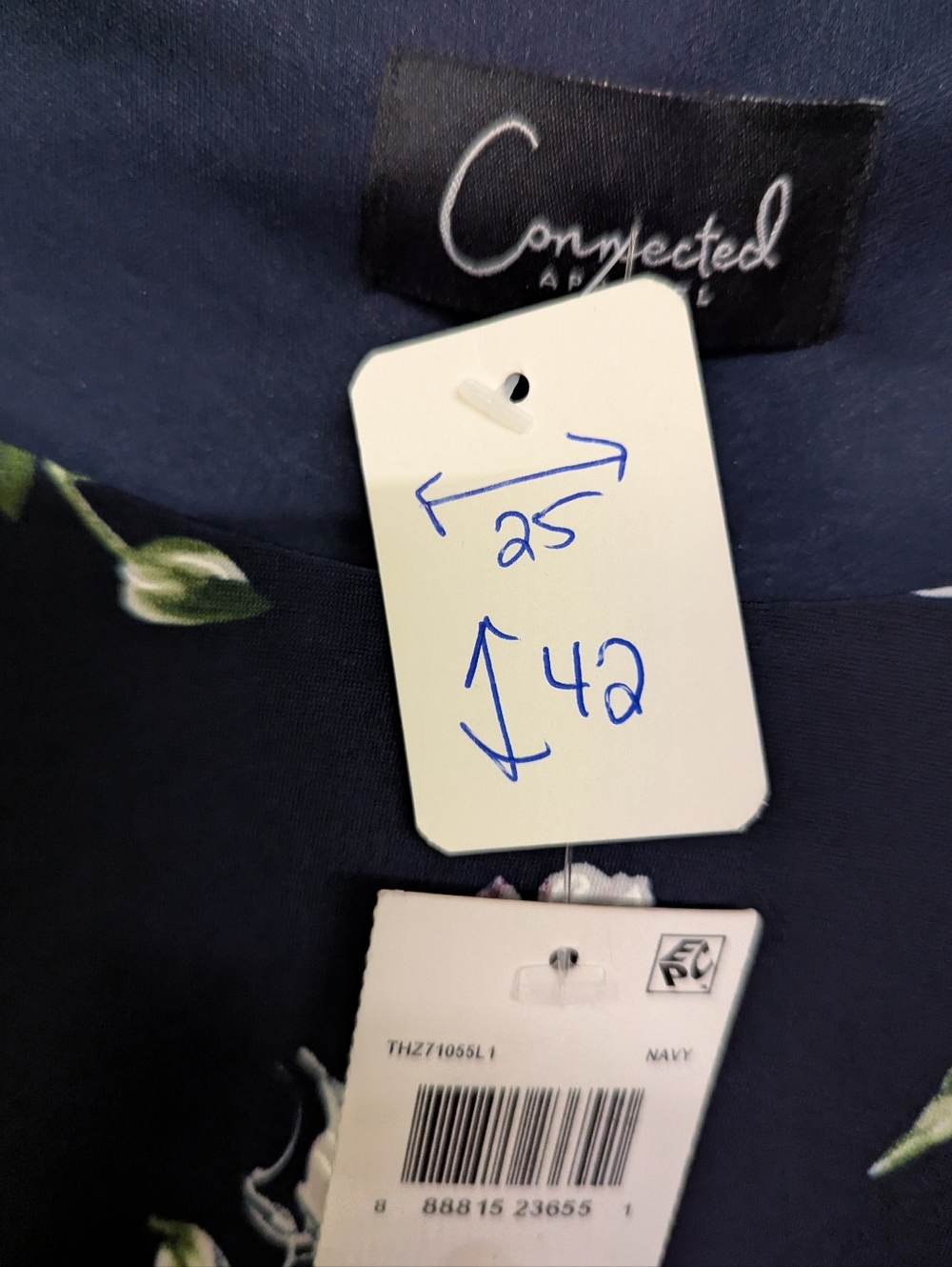 NWT Connected Apparel 24W Black Floral Ruched Dress Plus Size Midi Sheath Dress - Picture 5 of 6